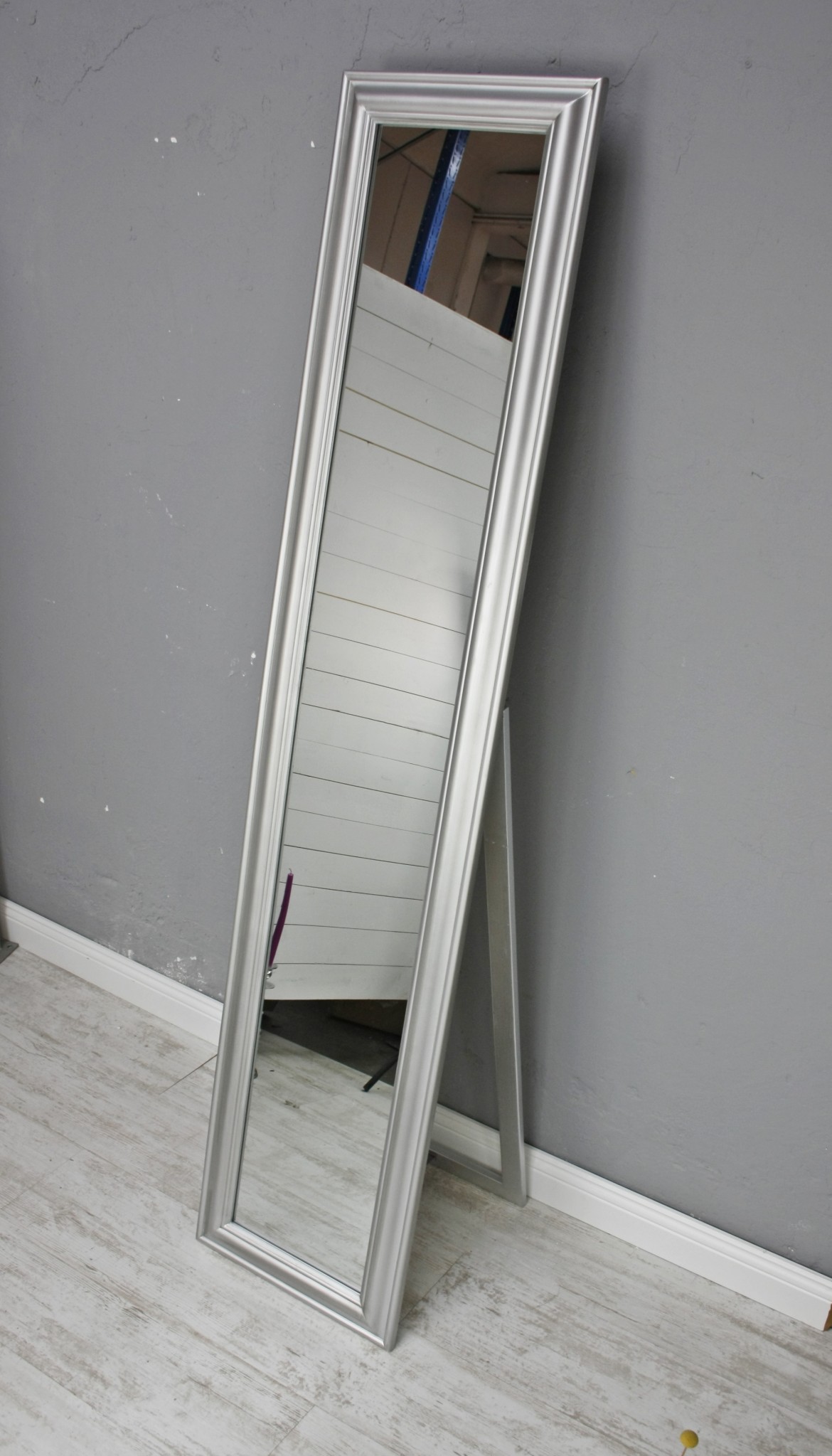 Standspiegel silber schlicht 180cm | elbmöbel Landhausmöbel