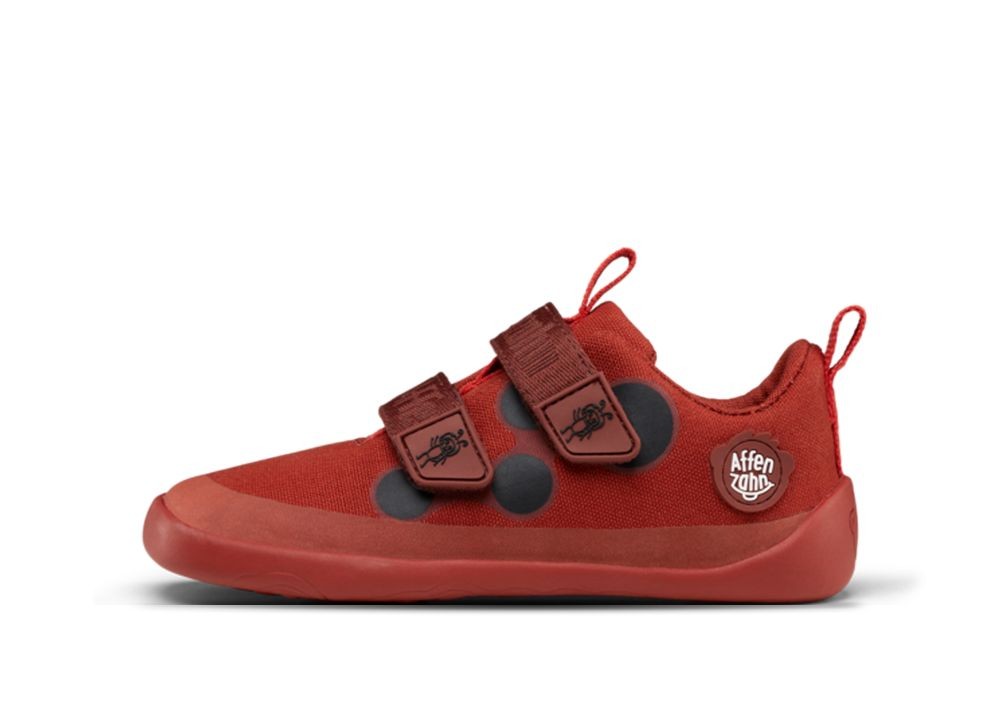 Affenzahn Barfußschuh Baumwolle Lucky | Barfußschuhe für Kinder | Marienkäfer