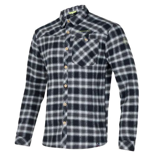 La Sportiva Rambler Flannel Shirt | Hemden für Herren | Black / Lime Punch