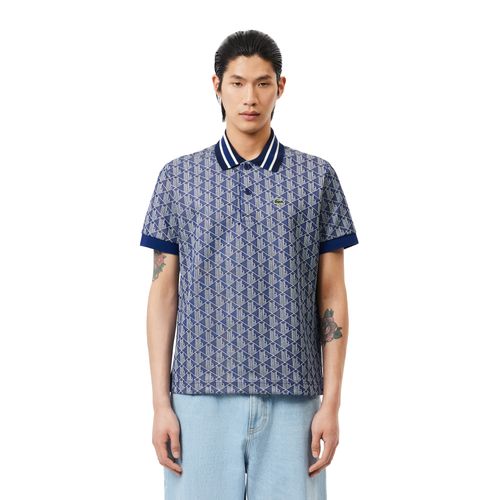 Lacoste Monogram Poloshirt | Shirts für Herren | Navy / White