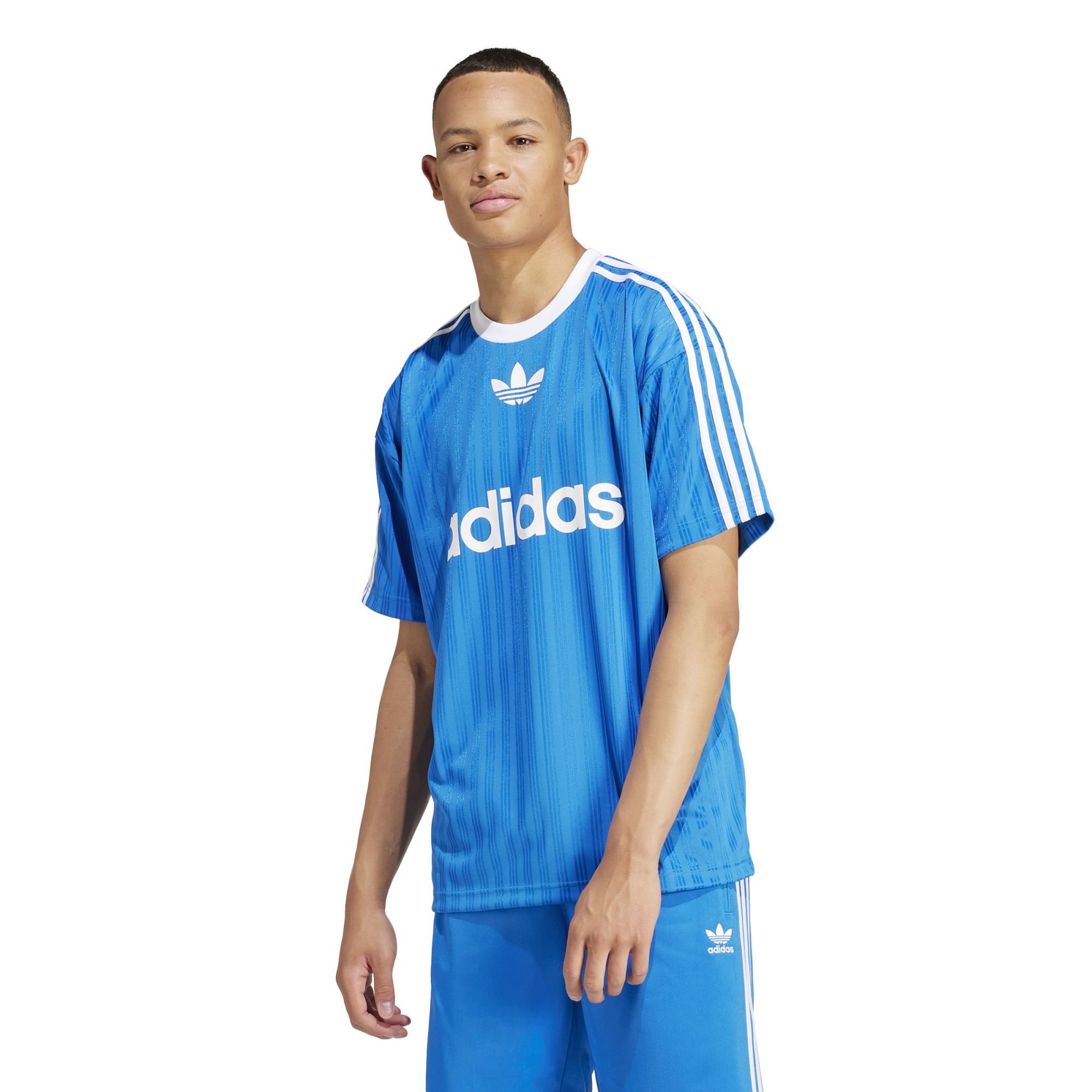 Adidas Adicolor T-Shirt Shirts für Herren Blue Bird White