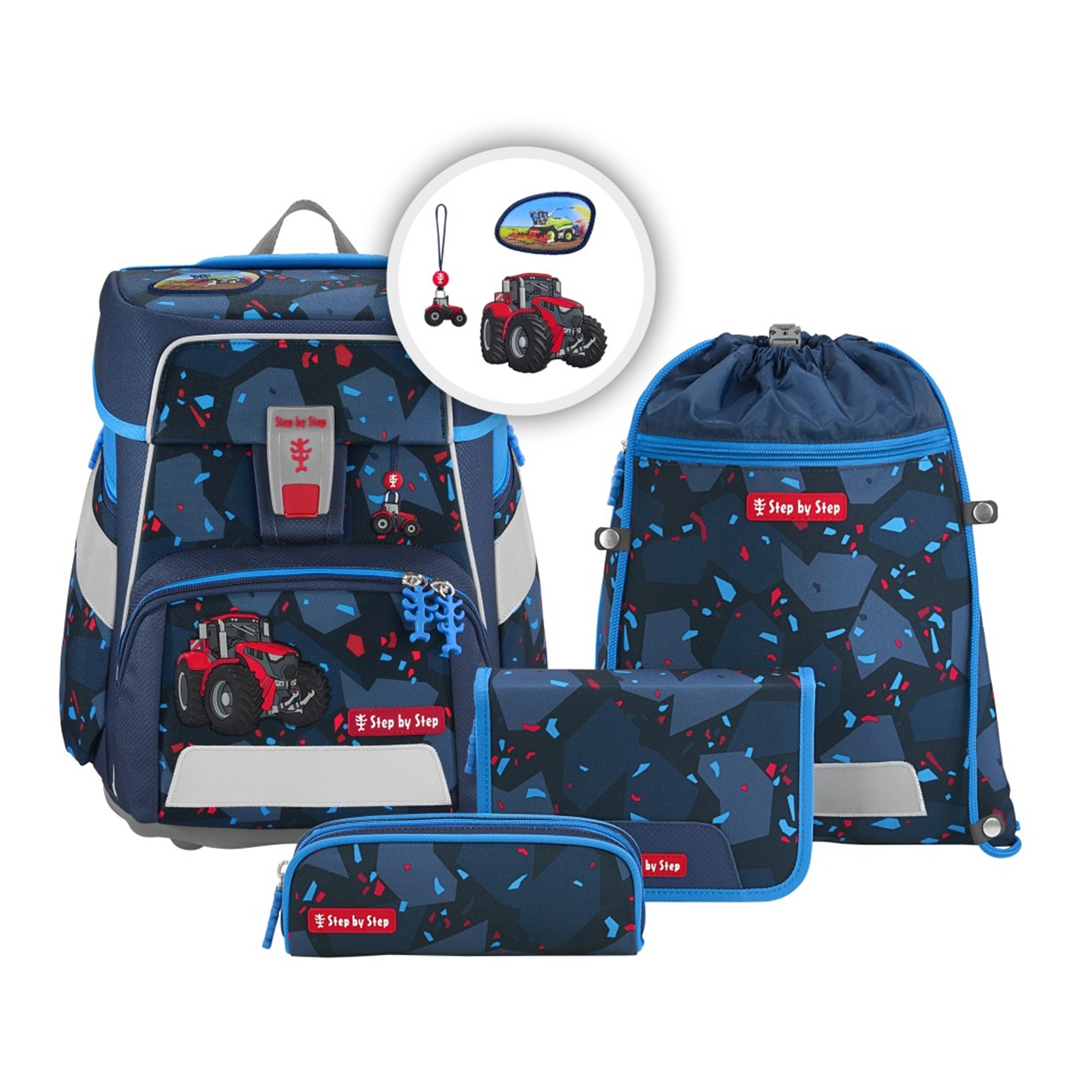 step by step Schulranzen-Set SPACE | Schulranzen für Kinder | Tractor Freddy