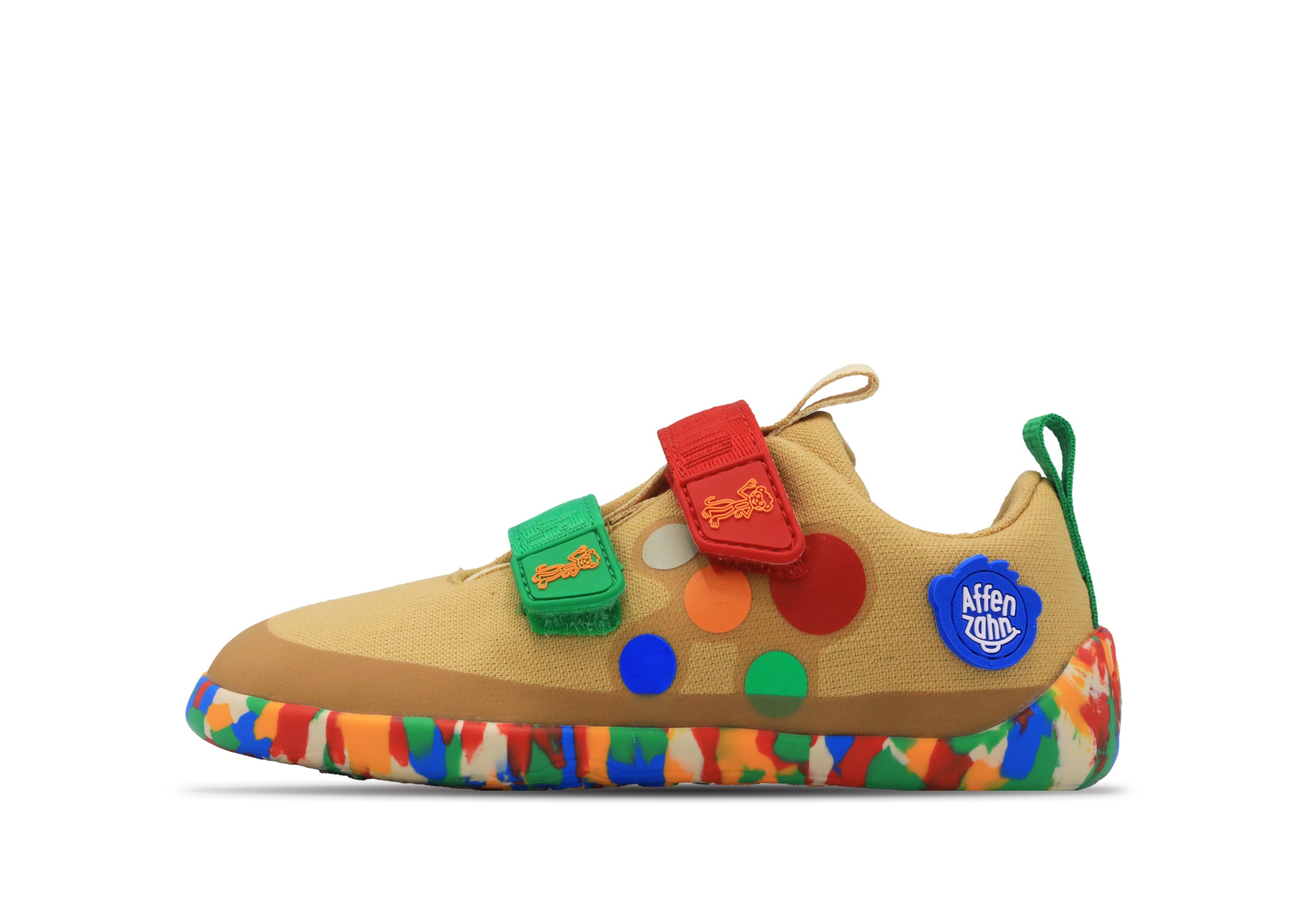Affenzahn Barfußschuh Baumwolle Lucky 10 Jahre | Barfußschuhe für Kinder | Beige