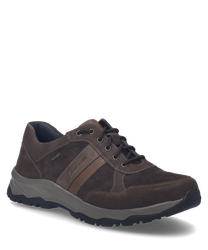 The half shoe in the color 'moro-combi' is made of high-quality leather with lacing. It features distinctive seams and a sturdy sole for optimal wearing comfort.