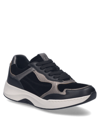 The black-multi sneaker features a modern design with a combination of black and light gray color accents. Equipped with lacing it offers a sporty and comfortable look.