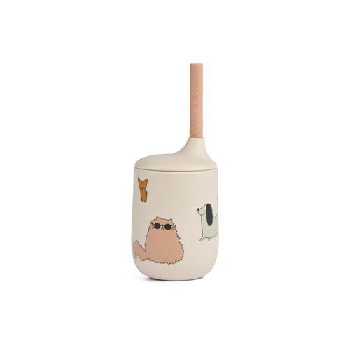 Liewood Ellis Trinkbecher | Trinkflasche für Kinder | Cats And Dogs / Sandy