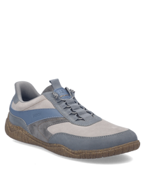 Deze sneaker heeft een vetersluiting en combineert blauw met grijze tinten. Gemaakt van duurzaam materiaal biedt het comfort en stijl voor dagelijks gebruik.