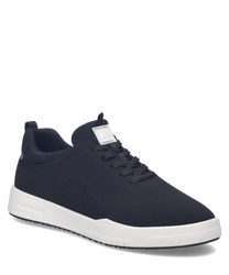 Schwarzer Sneaker aus Mesh mit Schnürung. Weiße Gummisohle bietet Halt und Komfort.