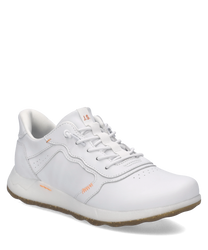 Weißer Sneaker aus glattem Leder mit Schnürung. Dezente Ziernähte und eine robuste Sohle zeichnen diesen modischen Schuh aus.