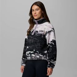 Columbia Wmns Helvetia II Printed Cropped Half Snap Fleece