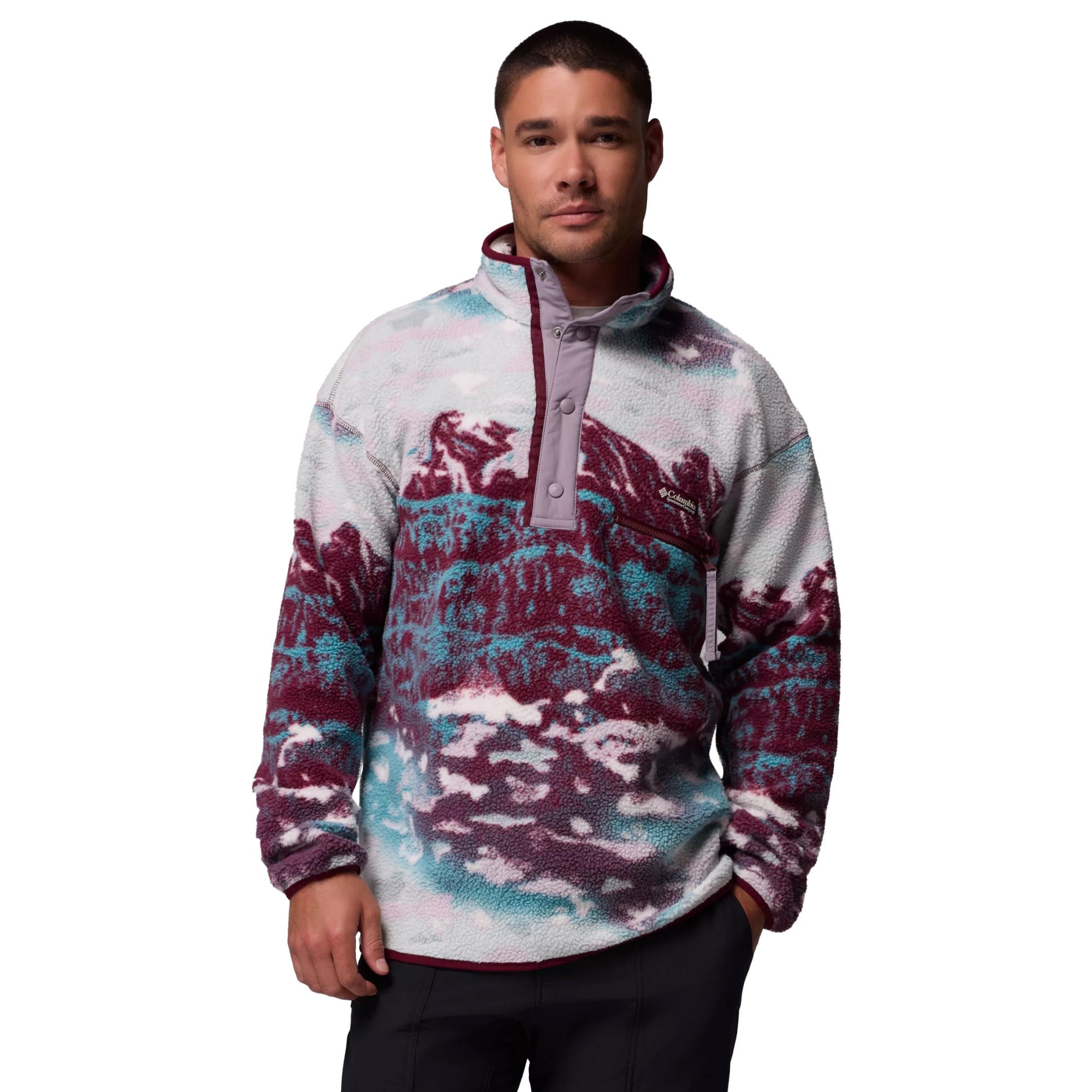 Columbia Helvetia II Printed Half Snap Fleece | Fleecepullover für Herren | Rich Wine Sisters