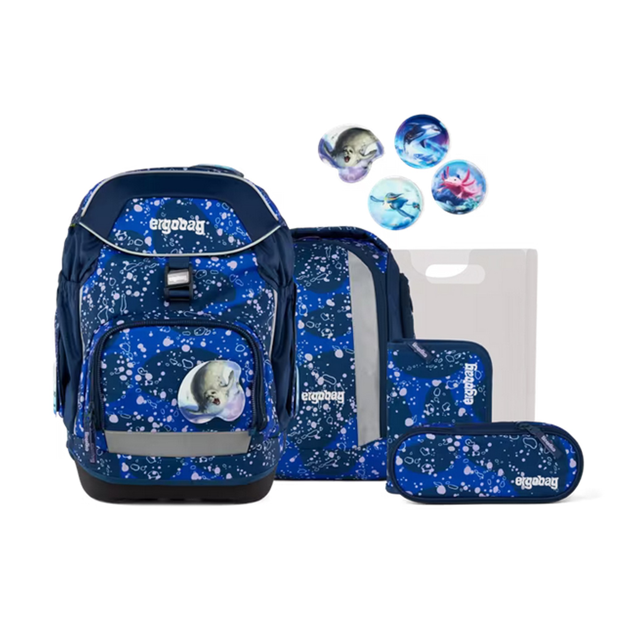 Ergobag PACK Schulrucksack-Set | Schulranzen für Kinder | Ozeanbärwohner