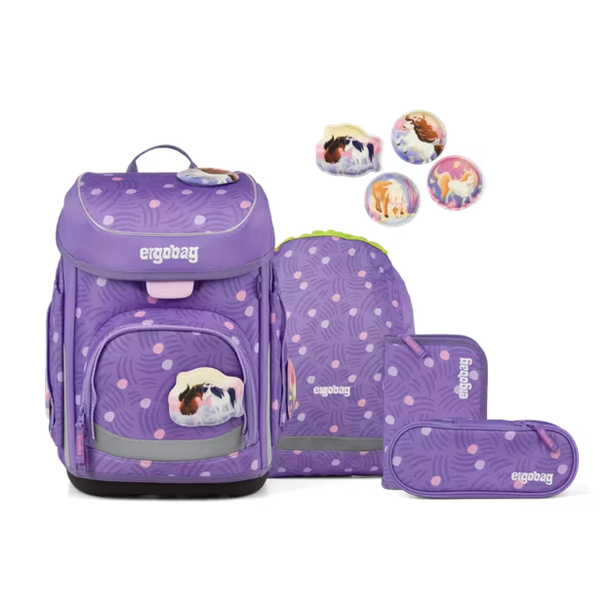 Ergobag CUBO Schulranzen-Set | Schulranzen für Kinder | Ponybäradies