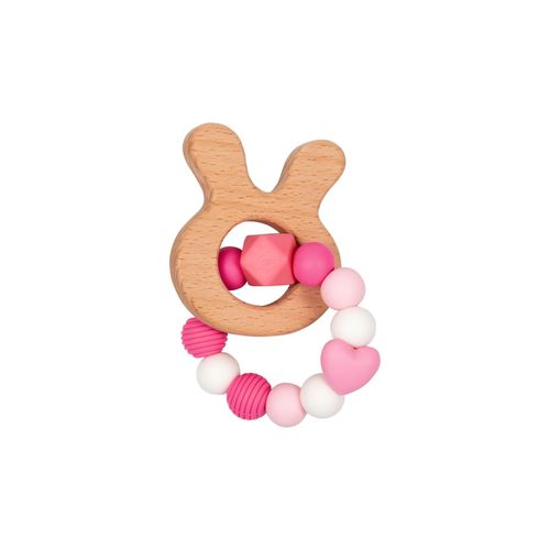 Coppenrath Silikon-Holz-Beißring | Accessoires Kinder für Kinder | Rosa