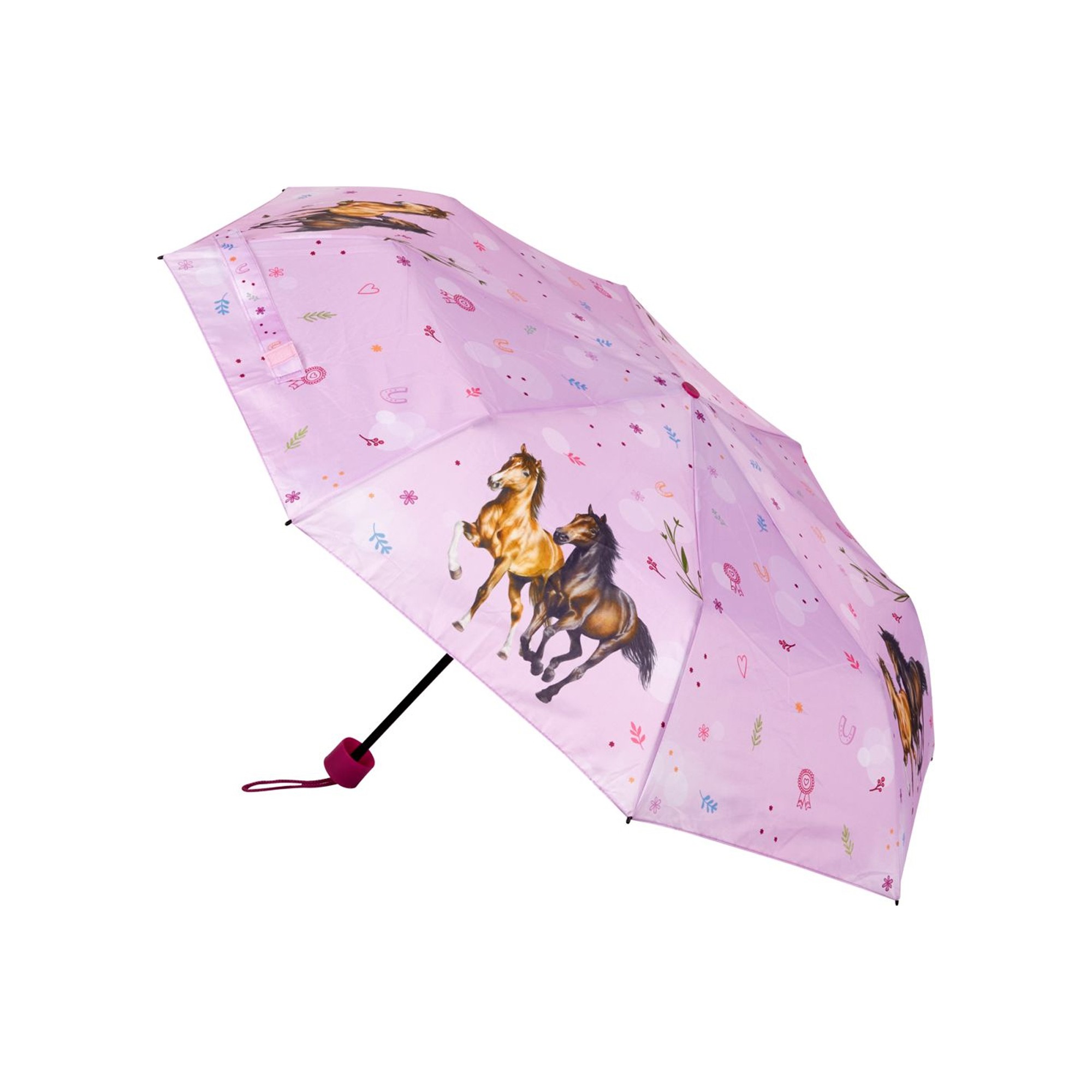 Coppenrath Taschenschirm - Pferdefreunde | Accessoires Kinder für Kinder | Lila