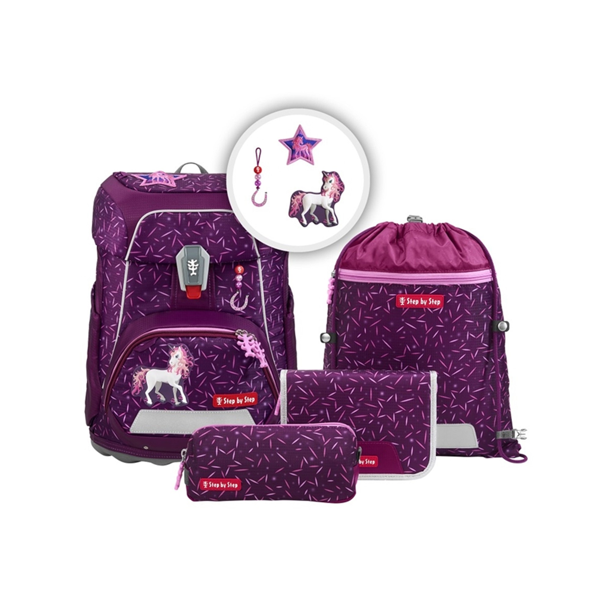 Step by step Schulranzen-Set FIT | Schulranzen für Kinder | Pretty Unicorn Nuala