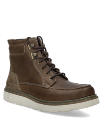 Braune Stiefelette aus Leder mit Reißverschluss. Robuste Gummisohle für optimalen Halt.