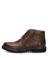 Braune Lederstiefelette mit Schnürung und robustem Profil Ideal für Herbst und Winter Elegante Nahtdetails und klassisches Design für vielseitige Outfits