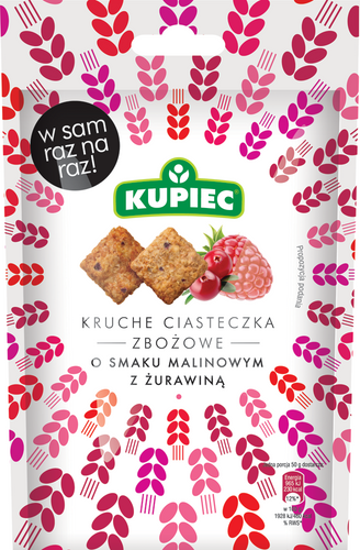 Kupiec Getreidekekse mit Himbeer Cranberry Geschmack 45g