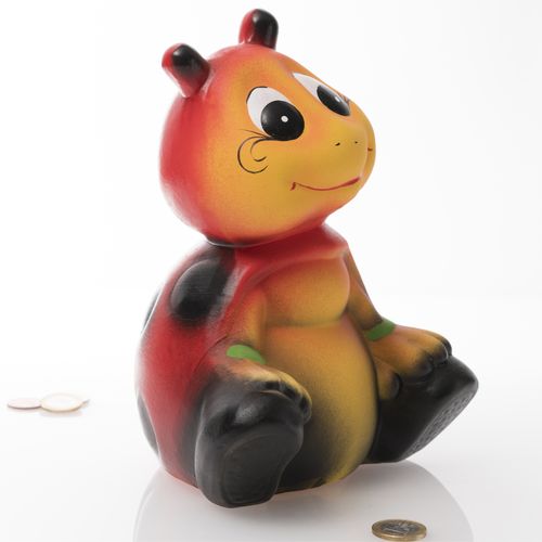 Blümchen - Marienkäfer | Keramik Spardose | B/L/H: 15x18x21cm