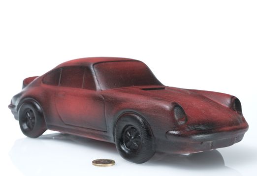Keramik Auto - Rennwagen | Keramik Spardose | B/L/H: 13x32x10cm