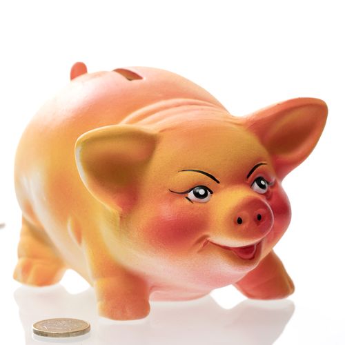 Frechdachs - Das Schweinchen | Keramik Spardose | B/L/H: 16,5x11,5x9,5cm
