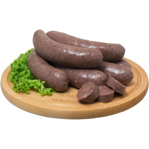 Poliwczak Semmelwurst dunkel 0,5Kg Grobe Brühwurst aus Schweinefleisch, Graupen und Schweineblut