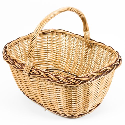 Weidenkorb geflochten Verteilkorb 44x35x22/38cm | Einkaufskorb | Flechtkorb mit Henkel