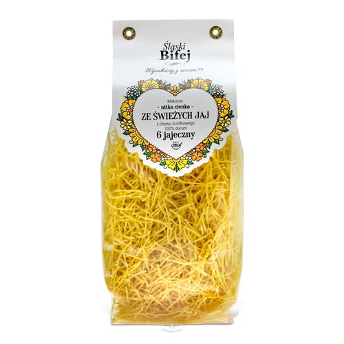 Slaski Bifej Schlesische Fadennudeln dünn aus Hartweizen 250g 6 Eier / Kg Mehl DURUM