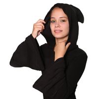Kunst und Magie Fleecekleid in Blattform aus Fleece mit Zipfelkapuze Fairy Goa