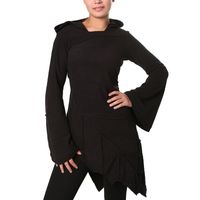 Kunst und Magie Fleecekleid in Blattform aus Fleece mit Zipfelkapuze Fairy Goa