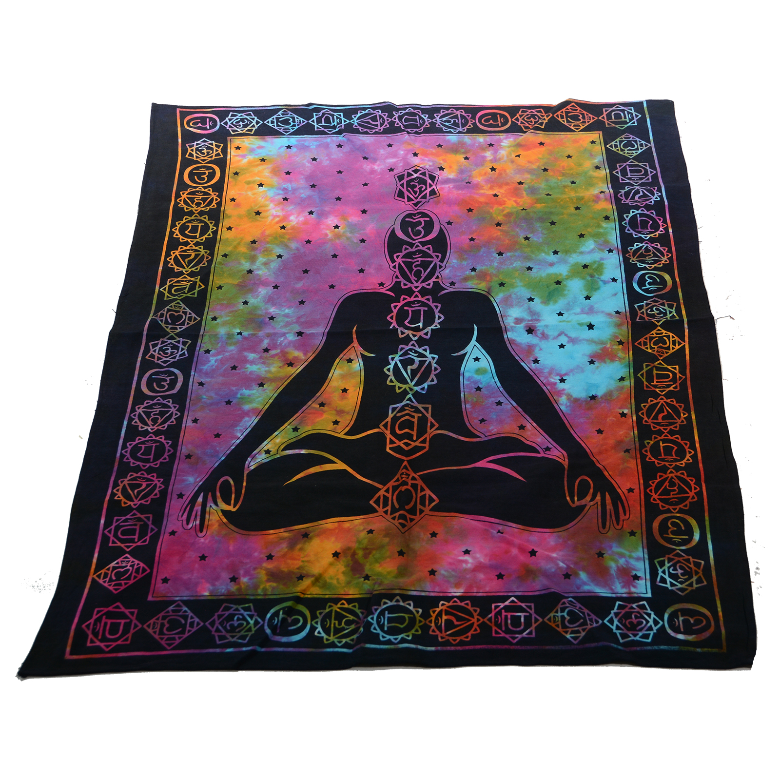 Kunst Und Magie Kunst und Magie Dekotuch Wandbehang Yoga 7 Chakra Mandala ca. 102 x 72 cm