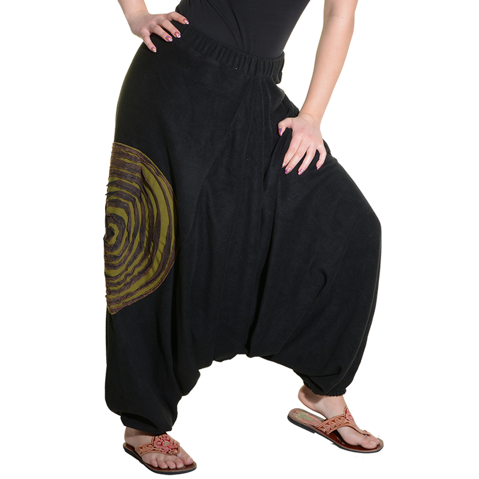 Aladinhose Spirale schwarz Pumphose Pluderhose