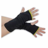 Velvet Arm Warmers with Decorative Leaf-Shaped Applications