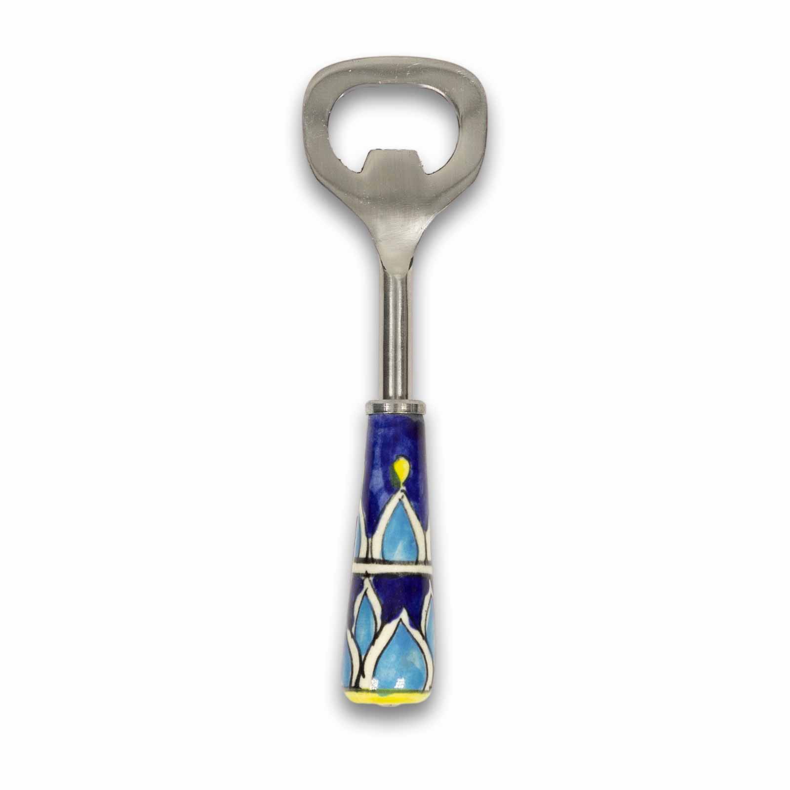 Flaschenöffner mit Keramikgriff Handbemalt Landhaus Indienlandhaus