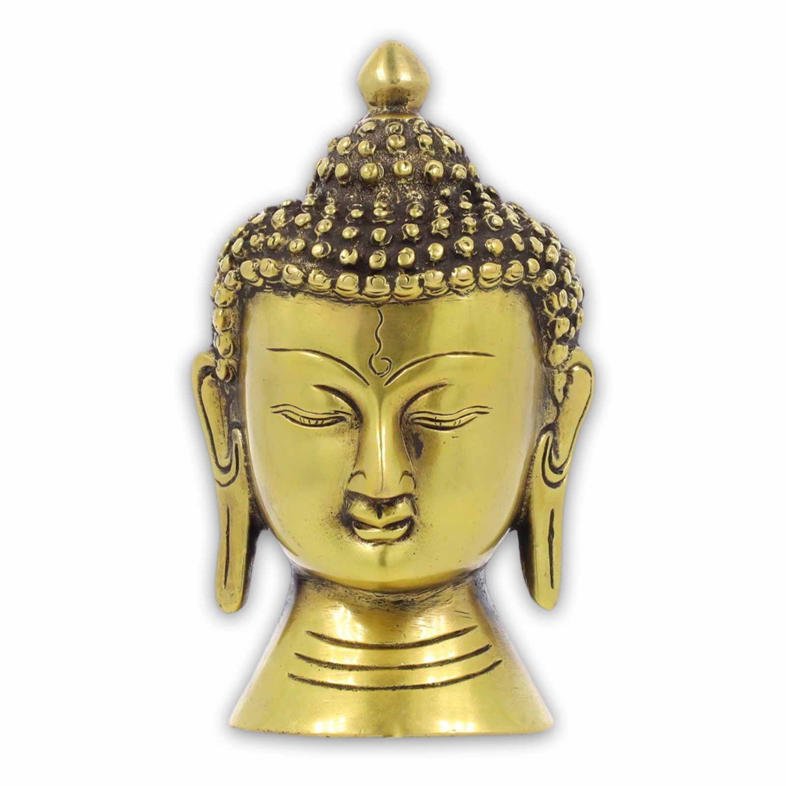 Kunst Und Magie Buddha Kopf Messing Skupltur Figur Statue ca 14cm