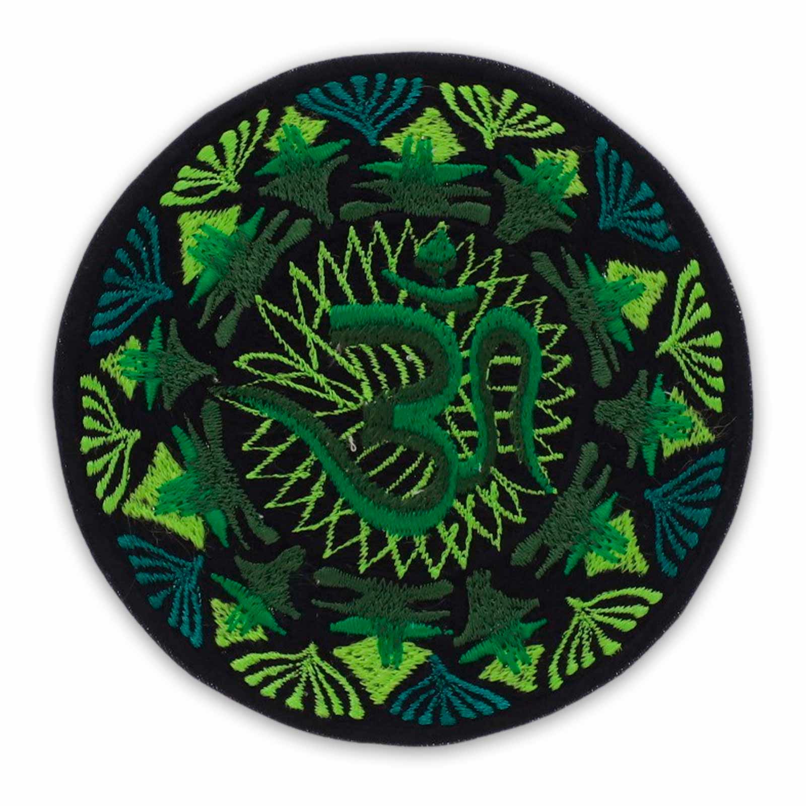 Kunst Und Magie Patch Aufnäher Aum Om Mandala ca 10cm Durchmesser Grün