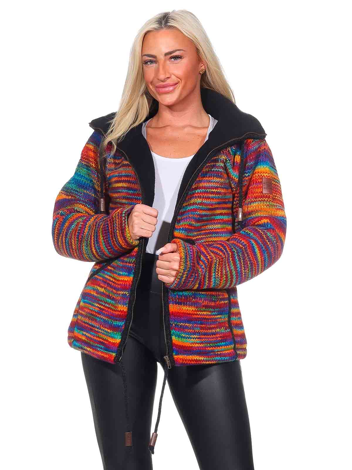 Regenbogen Strickjacke Damen Regenbogen Pullover Sommer