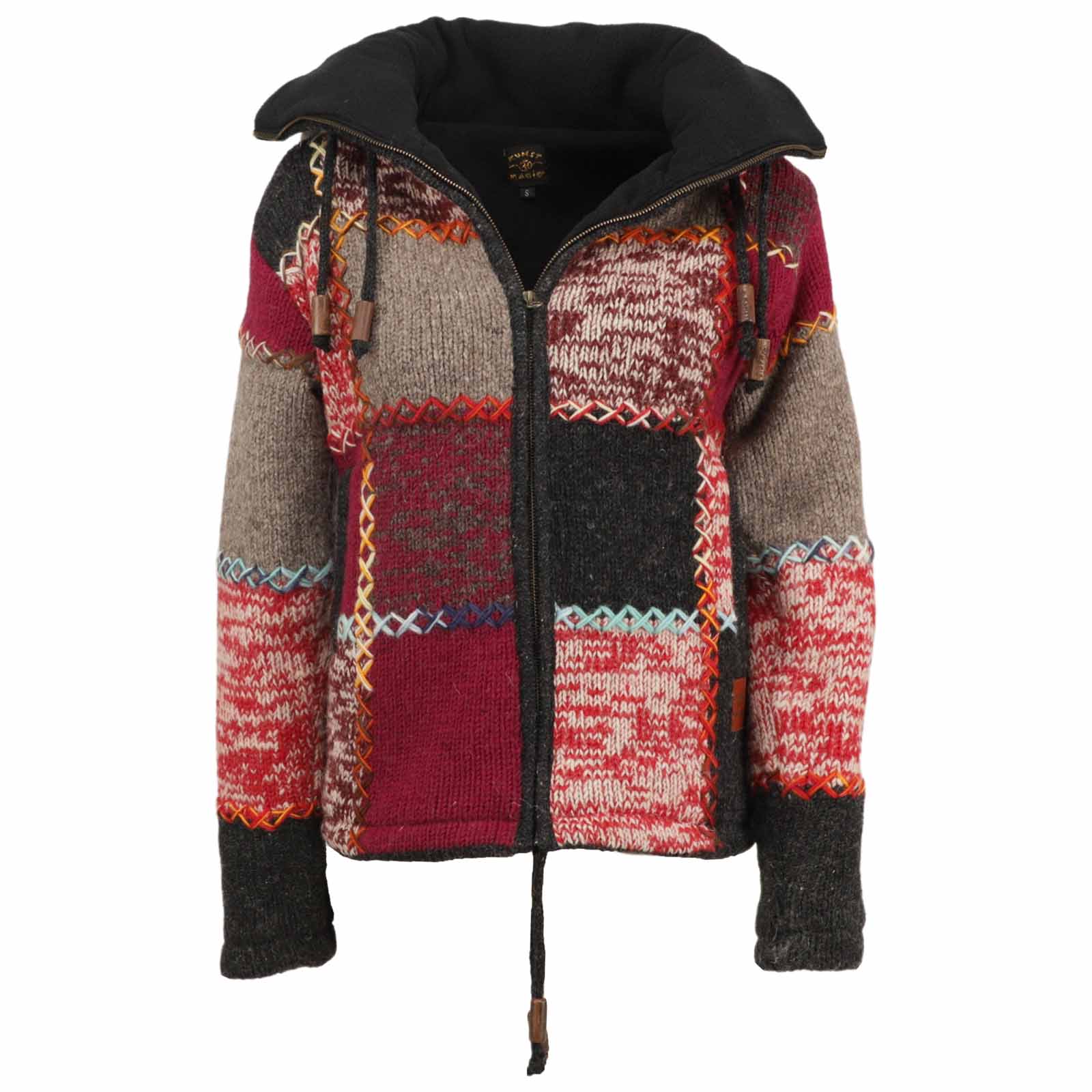 Strickjacke Bunte Fleecejacke Damen Damen Strickjacke Goa Wolle