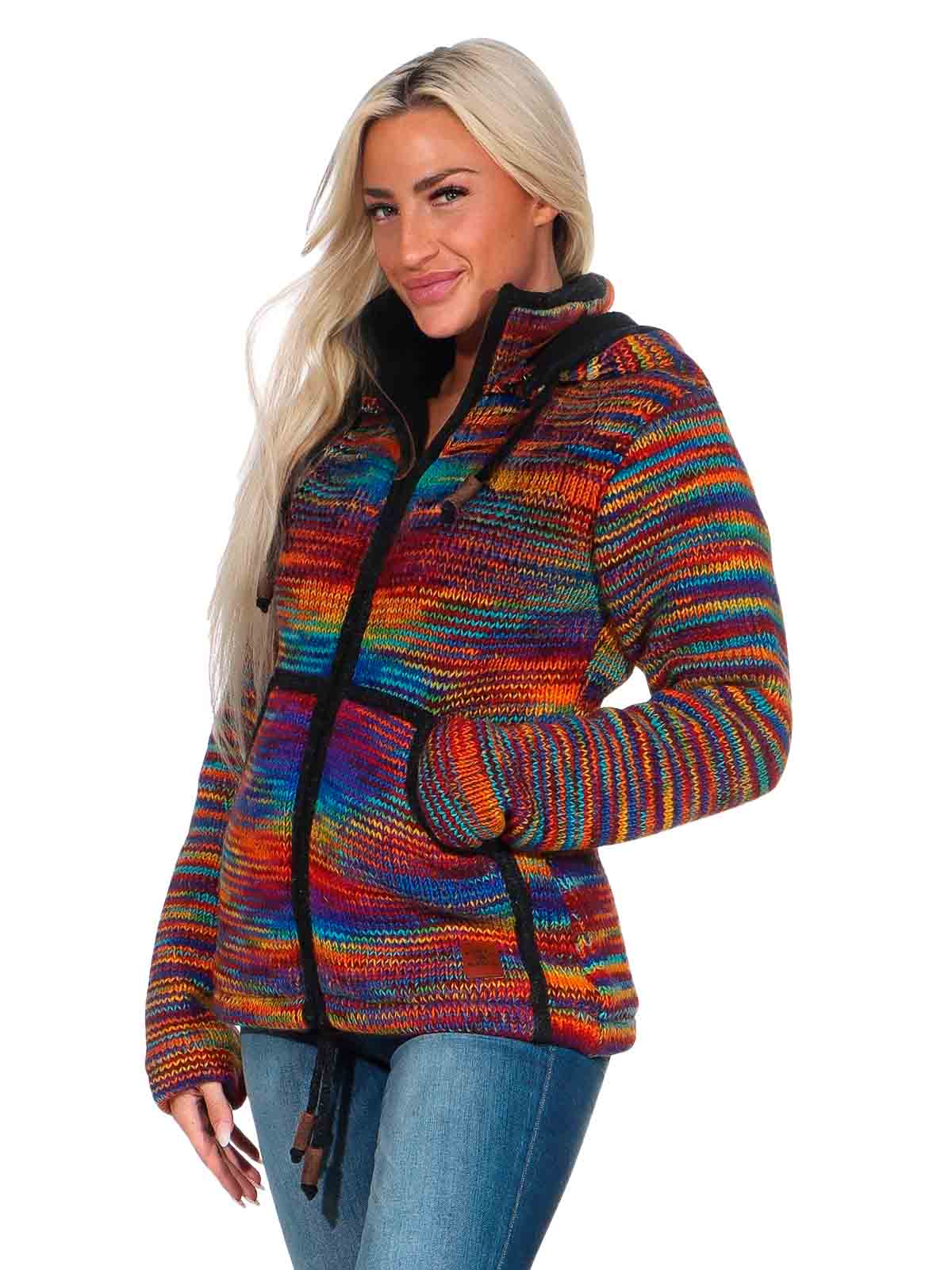 Woollen Jacket Knit Jacket Rainbow plentyShop LTS