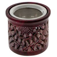 3in1 Räucherstövchen mit Sieb Räucherschale  Duftlampe Räuchergefäß Speckstein 10cm Rot