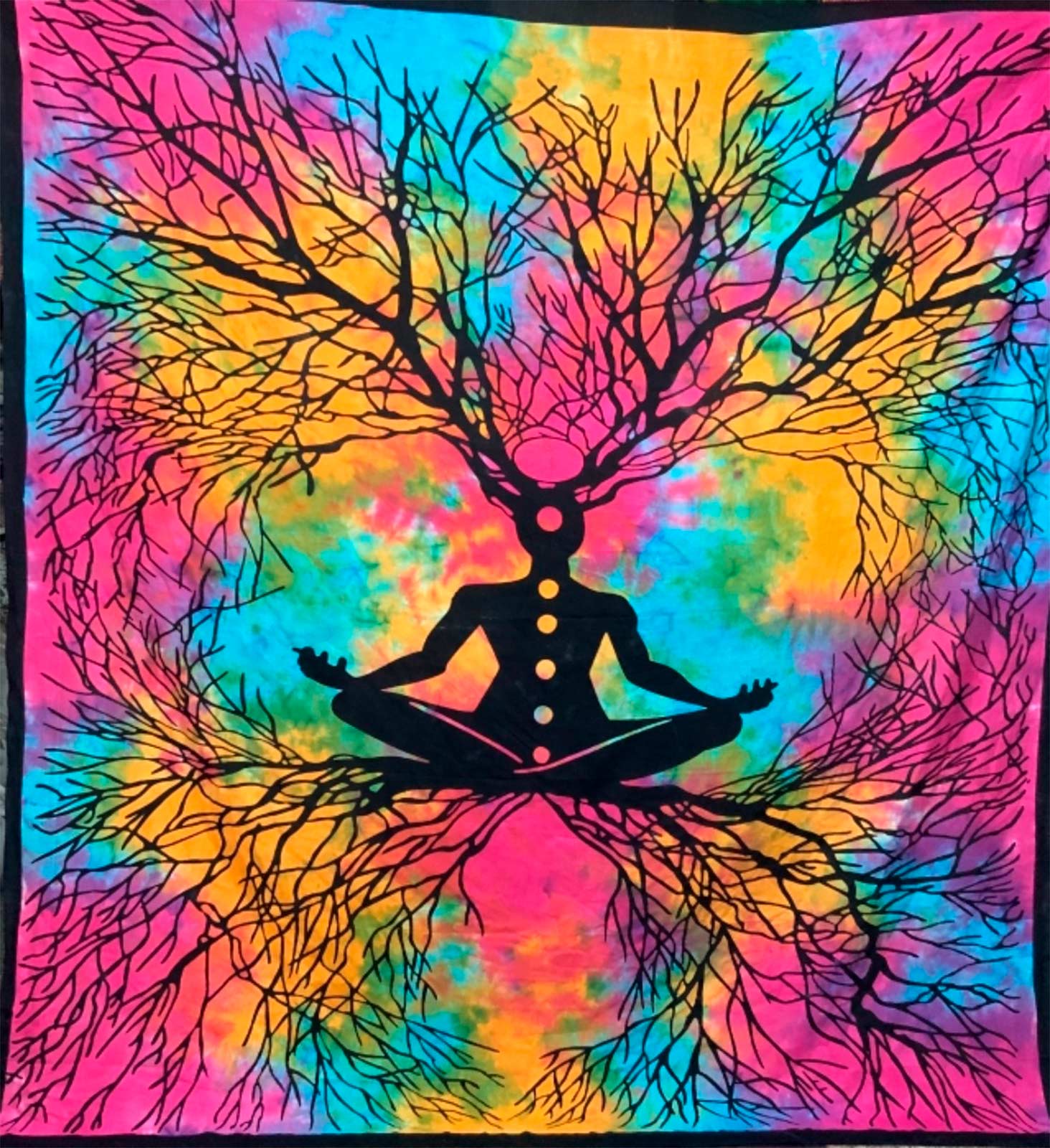 Kunst Und Magie Kunst und Magie Tagesdecke Wandbehang Erdung Deko Tuch Chakra Yoga Root Meditation ca. 200 x 230cm