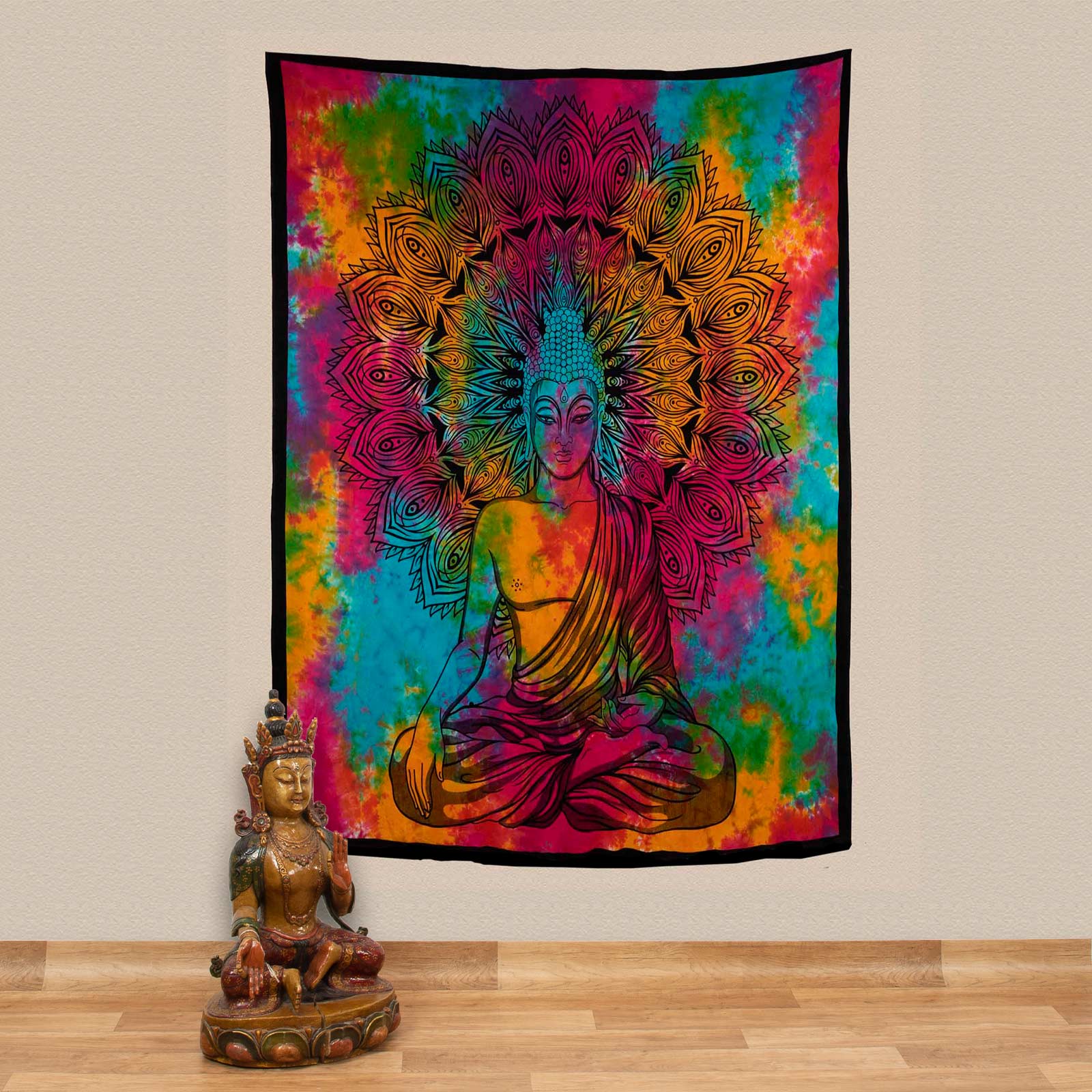 Kunst Und Magie Buddha Dekotuch Große Tagesdecke Wandbehang Tuch Goa ca. 135 x 200cm