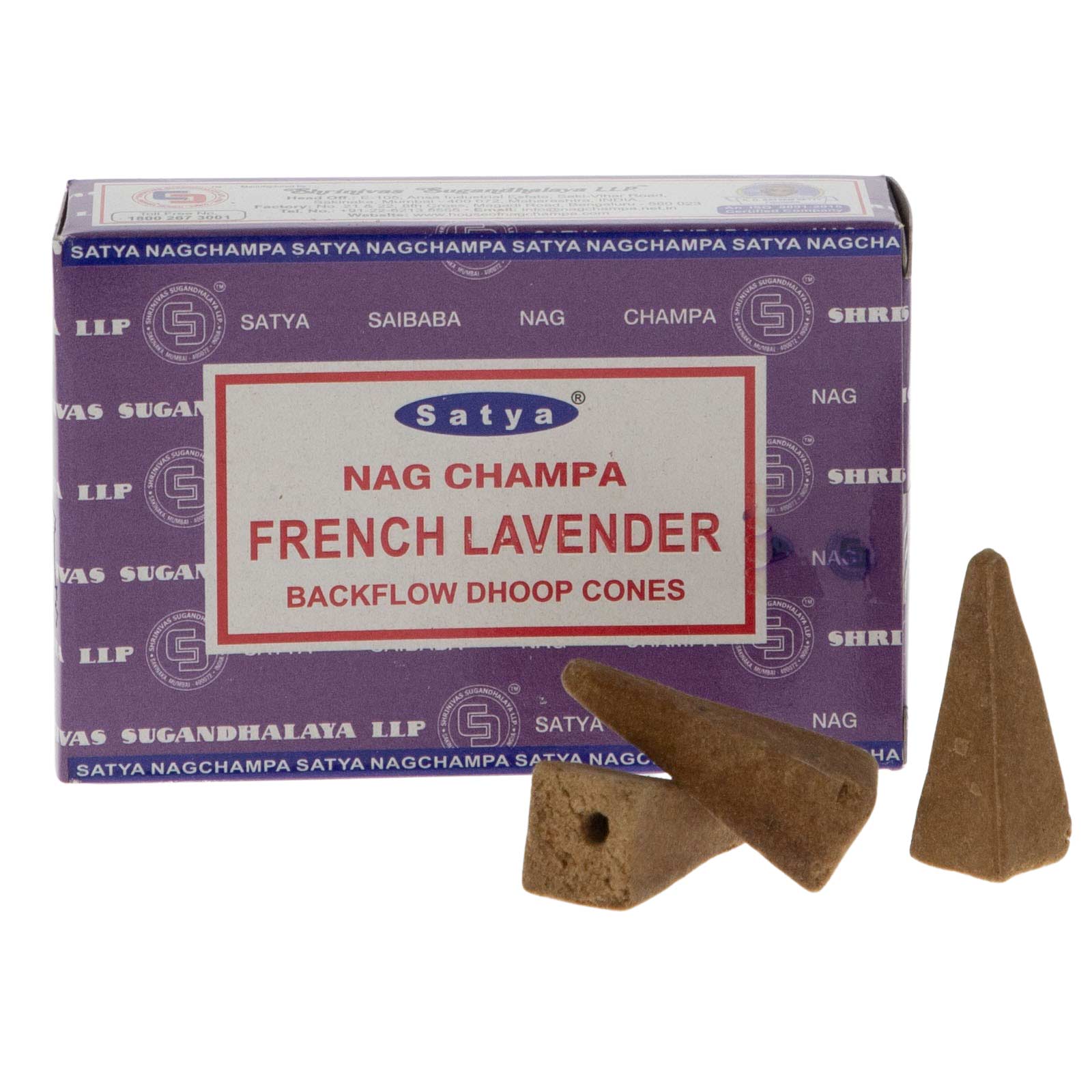 Kunst Und Magie Rückfluss Räucherkegel Satya Nag Champa FRENCH LAVENDER Lavendel Cones Dhoop Duftkegel Backflow Cones