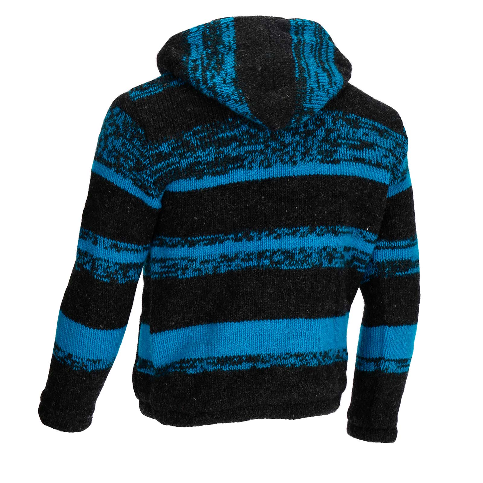 Kapuze Bunte Wolljacken Herren Strickjacke Goa Wolle Bunte Jacke