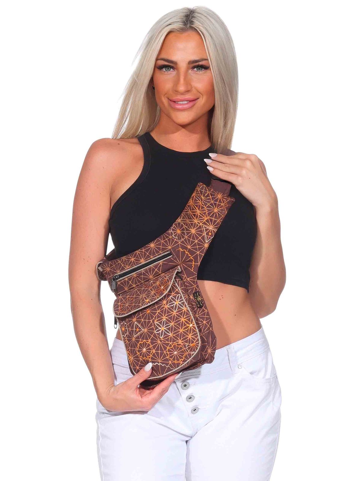 KUNST UND MAGIE Goa Bauchtasche Damen aus Baumwolle – Verstellbare