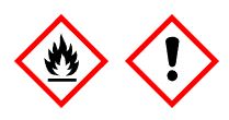 Signalwort Gefahr  Gefahrenhinweise (H-Sätze) (H225) Flüssigkeit und Dampf leicht entzündbar.  (H319) Verursacht schwere Augenreizung.  (H336) Kann Schläfrigkeit und Benommenheit verursachen.