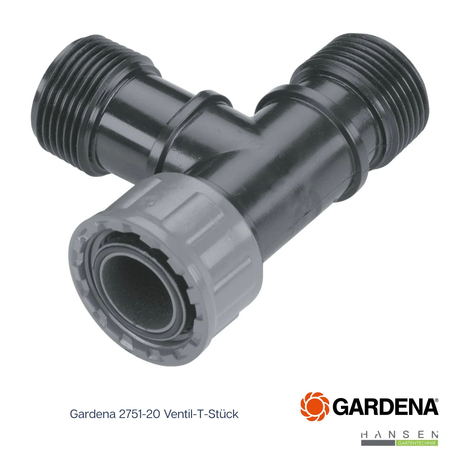 Abbildung zeigt freigestelltes Produktbild zu GARDENA Ventil-T-Stück 2751-20