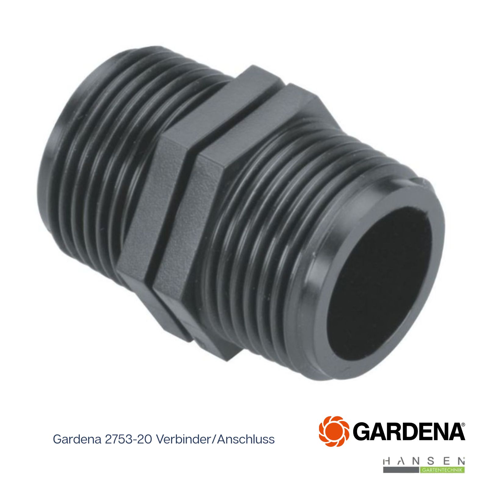 Abbildung zeigt freigestelltes Produktbild zu GARDENA Ventil-Verbinder 2753-20 1 x 1 Zoll AG Abbildung zeigt freigestelltes Produktbild zu GARDENA Ventil-Verbinder 2753-20 1 x 1 Zoll AG