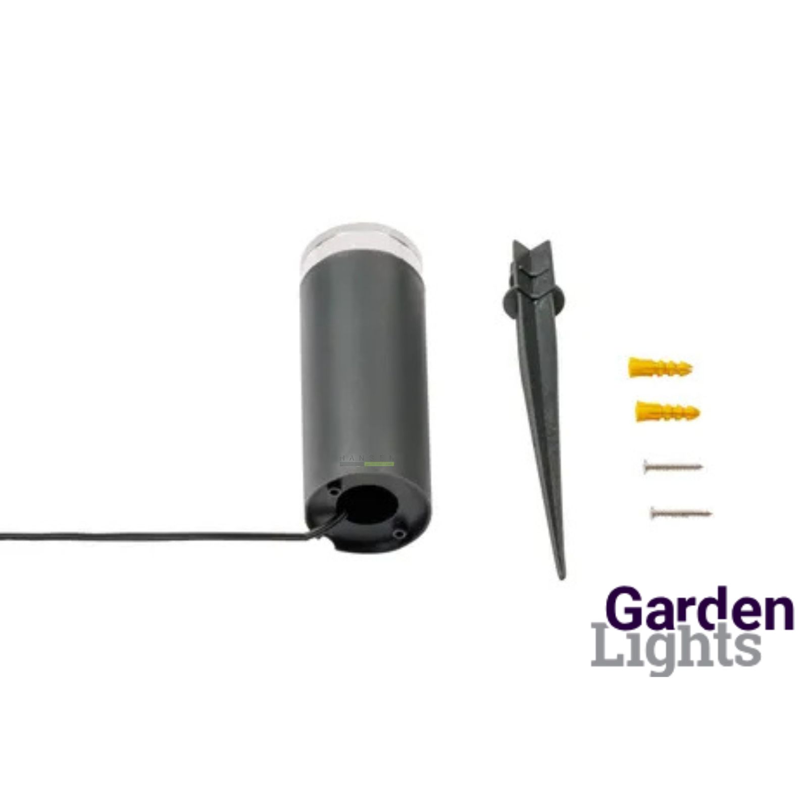 Abbildung zeigt den Lieferumfang zur Garden Lights Linum LED-Sockelleuchte 